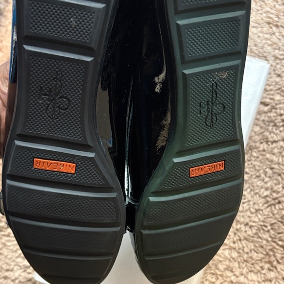 Cole Haan Black Patent Leather Loafers with Gold Accent - Picture 4 of 6